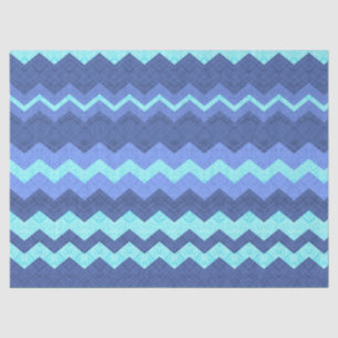Papier Mousseline papier de tissu de chevron bleu