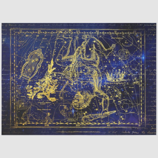Papier Mousseline papier de tissu de constellation d'hercules (Recto)