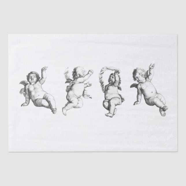 PAPIER MOUSSELINE PAPIER DE TISSU DE DÉCOUPAGE : CHERUBS (Recto)