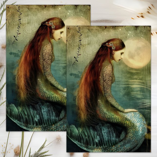 PAPIER MOUSSELINE PAPIER DE TISSU DE DÉCOUPAGE MYSTIQUE MERMAID (MYSTICAL MERMAID DECOUPAGE TISSUE PAPER)