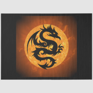 Papier Mousseline papier de tissu de dragon de feu
