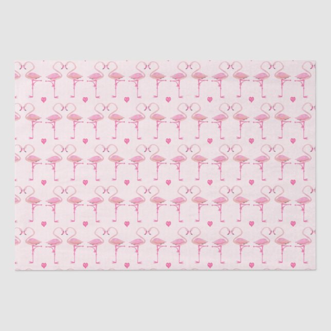 Papier Mousseline Papier de tissu de flamants roses (Recto)