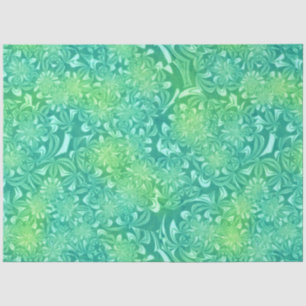 Papier Mousseline papier de tissu de fleurs de batik vert