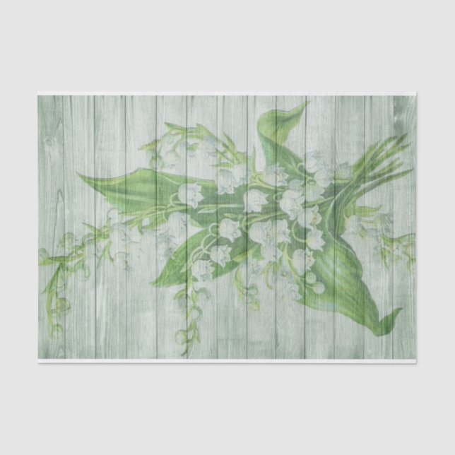 Papier Mousseline papier de tissu de fleurs de bois vert (Recto)