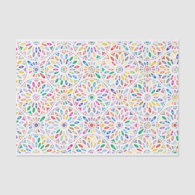 Papier Mousseline papier de tissu de fleurs de mandala (Recto)