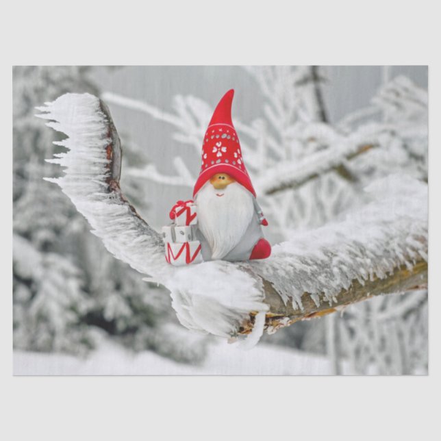 Papier Mousseline Papier de tissu de gnome de père Noël (Recto)