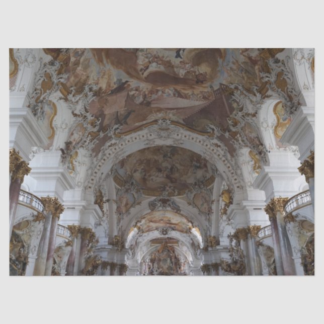 Papier Mousseline papier de tissu de la cathédrale baroque allemande (Recto)