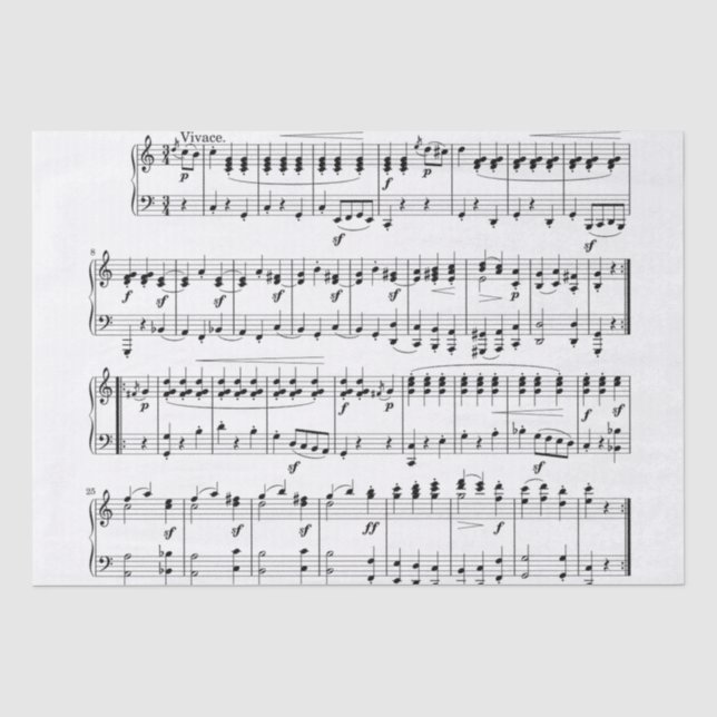 Papier Mousseline papier de tissu de musique classique (Recto)