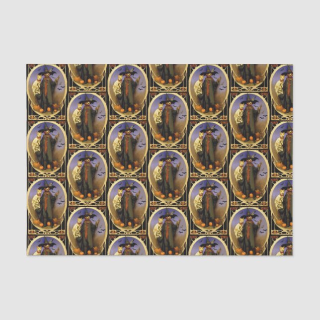 Papier Mousseline Papier de tissu de Scarecrow d'Halloween (Recto)