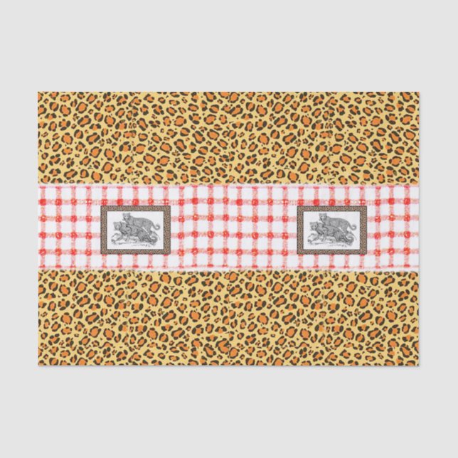 Papier Mousseline Papier de tissu décoratif Leopard (Recto)