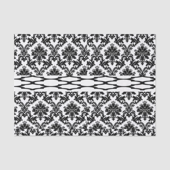 Papier Mousseline Papier de tissu décoratif noir blanc (Recto)
