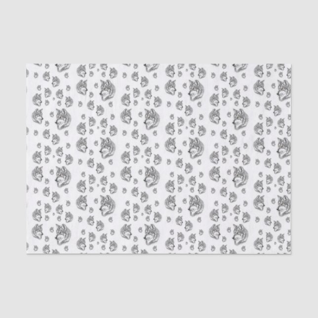 Papier Mousseline Papier de tissu décoratif Wolf (Recto)