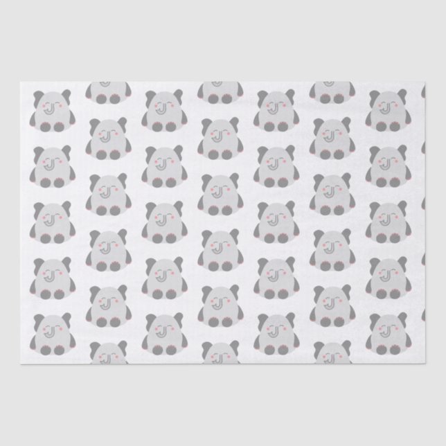Papier Mousseline Papier de tissu d'éléphant de style kawaii mou (Recto)