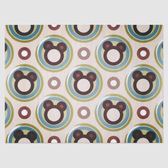 Papier Mousseline papier de tissu d'ours heureux (Recto)