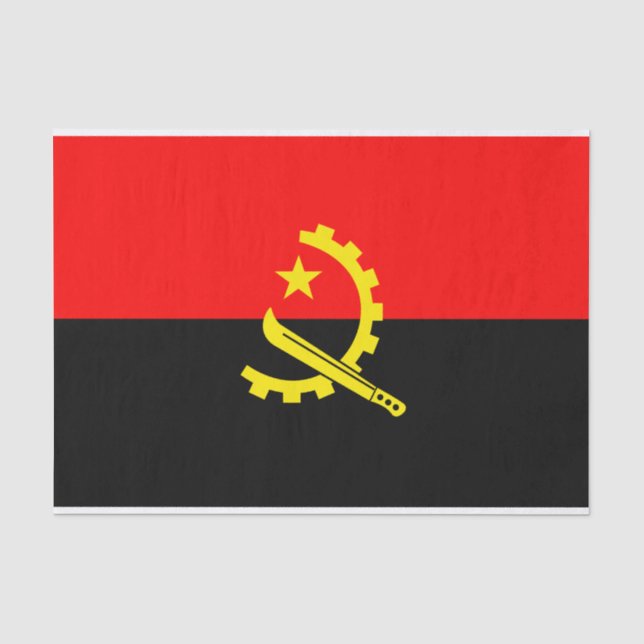 Papier Mousseline papier de tissu du drapeau de l'angola (Recto)