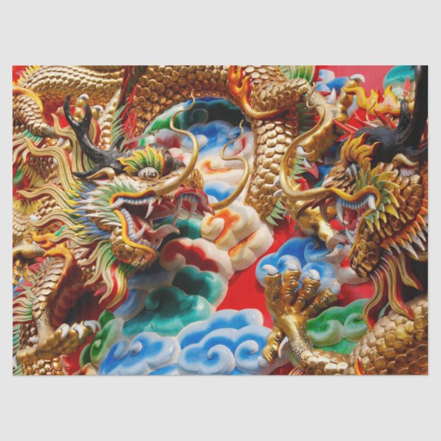 Papier Mousseline papier de tissu du temple de dragon (Recto)