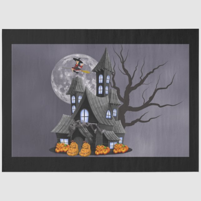 Papier Mousseline Papier de tissu éffrayant halloween (Recto)