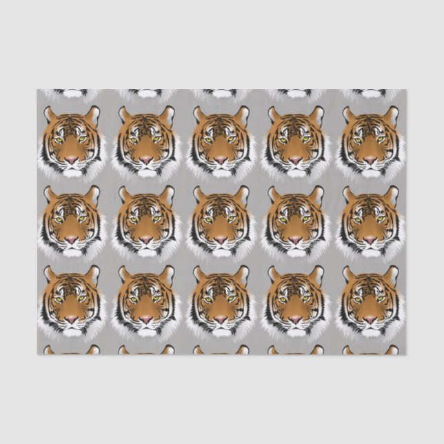 Papier Mousseline Papier de tissu facial tigre (Recto)