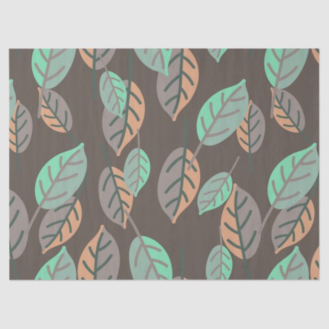 Papier Mousseline papier de tissu feuille forestier (Recto)
