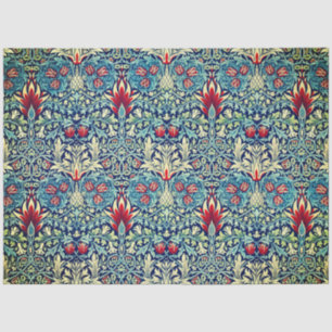 Papier Mousseline PAPIER DE TISSU FLORAL William Morris EN BLEU