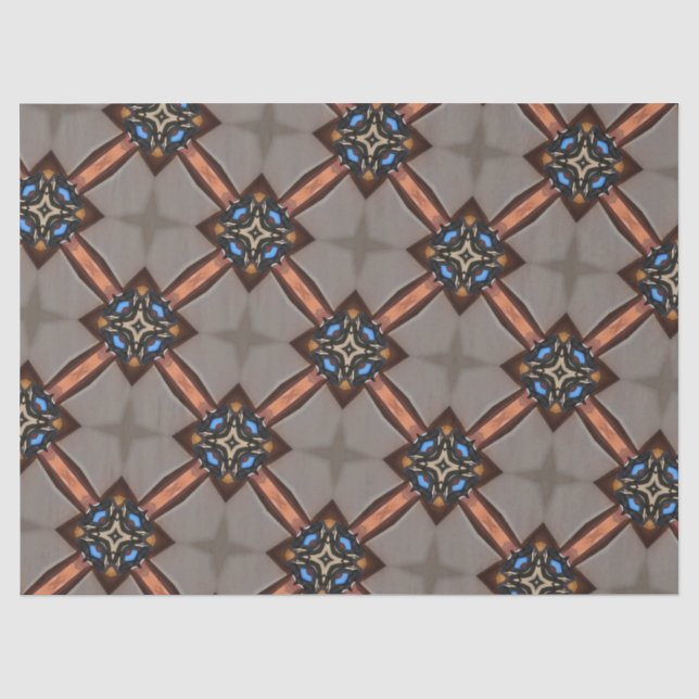 Papier Mousseline papier de tissu kaléidoscope marocain (Recto)