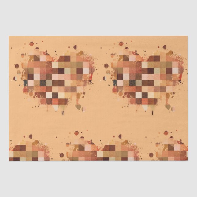 Papier Mousseline Papier de tissu One World Heart (Recto)