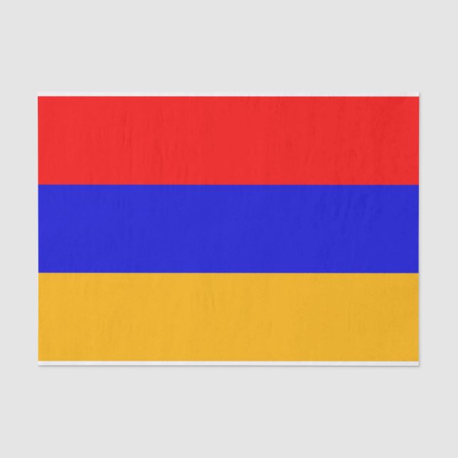 Papier Mousseline Papier de tissu patriotique avec drapeau d'Arménie (Recto)