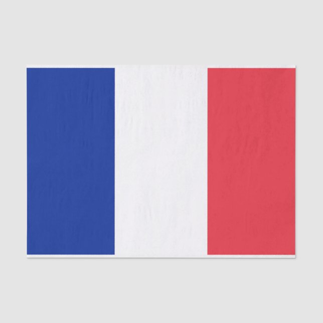 Papier Mousseline Papier de tissu patriotique avec drapeau de France (Recto)
