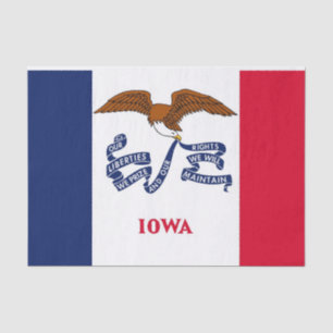 Papier Mousseline Papier de tissu patriotique avec drapeau de l'Iowa