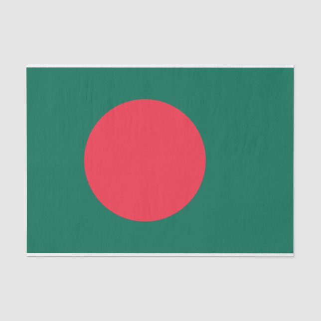 Papier Mousseline Papier de tissu patriotique avec drapeau du Bangla (Recto)