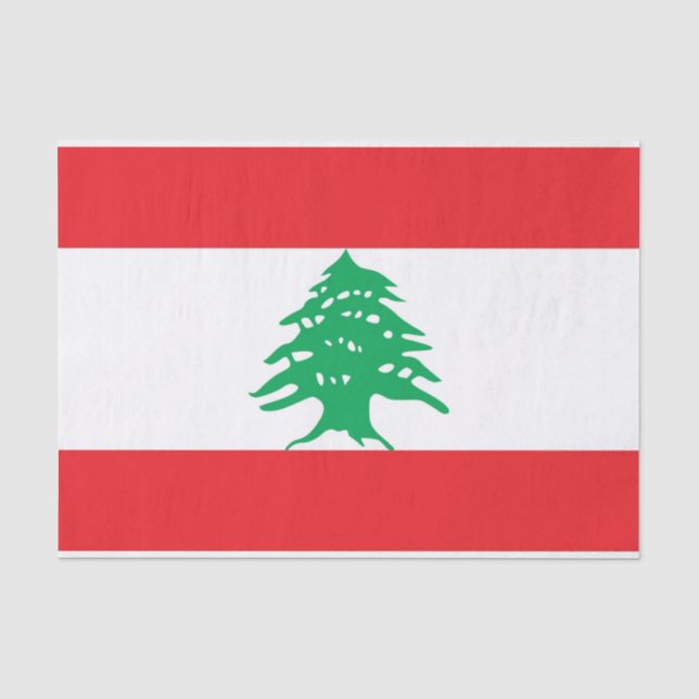 Papier Mousseline Papier de tissu patriotique avec drapeau du Liban (Recto)