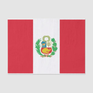 Papier Mousseline Papier de tissu patriotique avec drapeau du Pérou