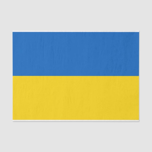 Papier Mousseline Papier de tissu patriotique avec drapeau d'Ukraine (Recto)