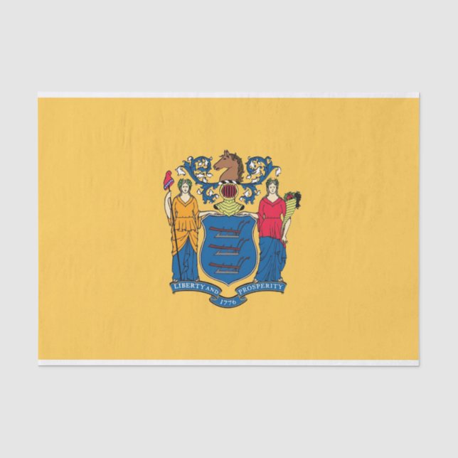 Papier Mousseline Papier de tissu patriotique avec drapeau New Jerse (Recto)