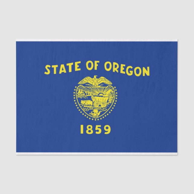 Papier Mousseline Papier de tissu patriotique avec drapeau Oregon, U (Recto)