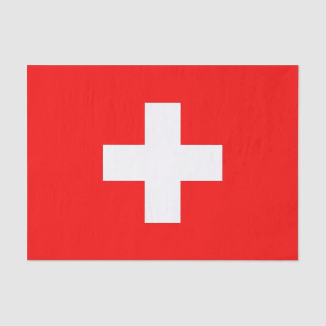Papier Mousseline Papier de tissu patriotique avec drapeau suisse (Recto)