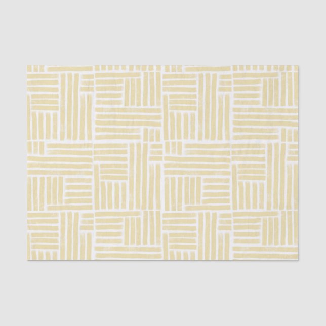 Papier Mousseline Papier de tissu rayé d'encre jaune (Recto)