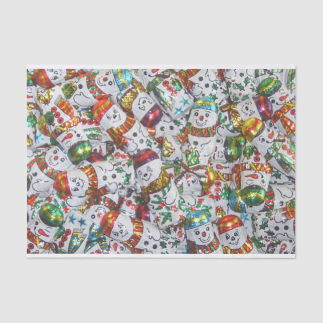 Papier Mousseline Papier de tissu Sweet Snowmen (Recto)