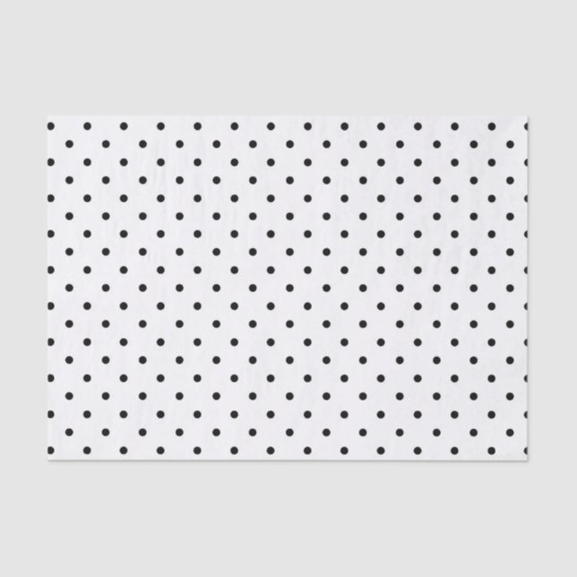 Papier Mousseline Papier de tissu White with Black Dots (Recto)
