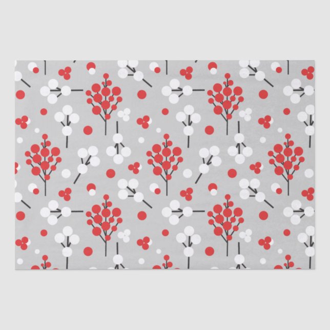 Papier Mousseline Papier de tissu Winter Berries (Recto)