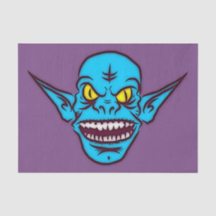 Papier Mousseline papier de tissu zombie troll bleu