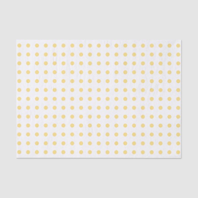 Papier Mousseline Papier de tissus À petits pois jaune (Recto)