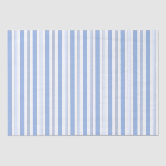 Papier Mousseline Papier de tissus à rayures bleu bébé (Recto)