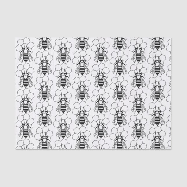 Papier Mousseline Papier de tissus - Abeilles (Recto)