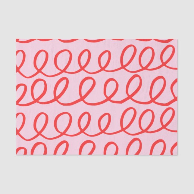 Papier Mousseline Papier de tissus Abstrait rose et rouge (Recto)