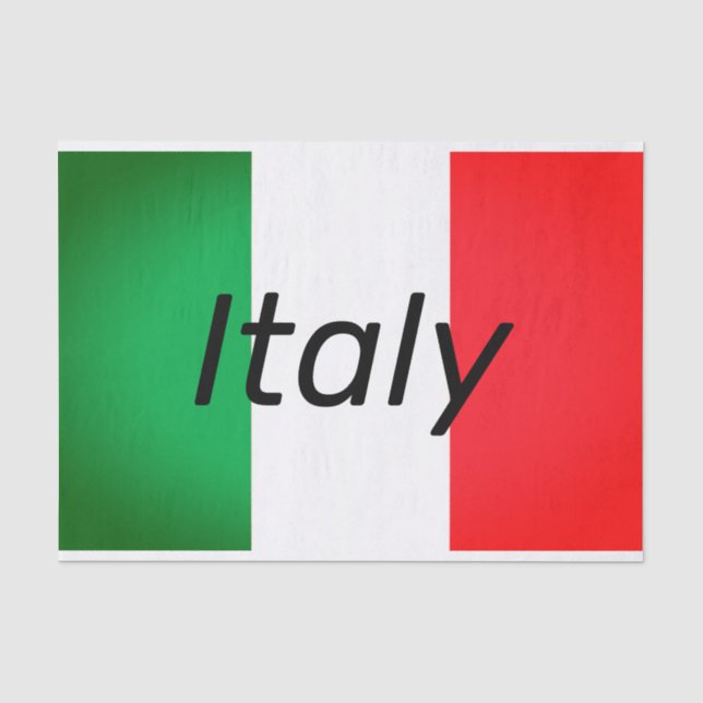 Papier Mousseline Papier de tissus avec l'image du drapeau italien (Recto)
