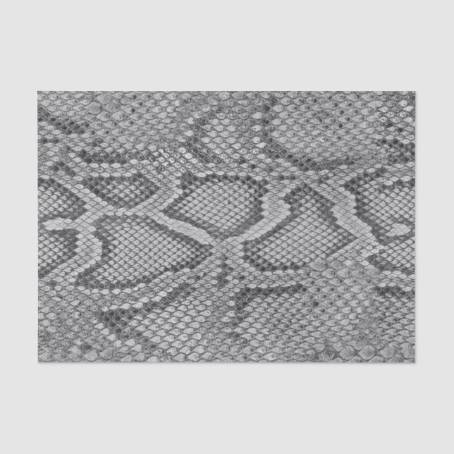 Papier Mousseline Papier de tissus avec motif de serpent gris (Recto)