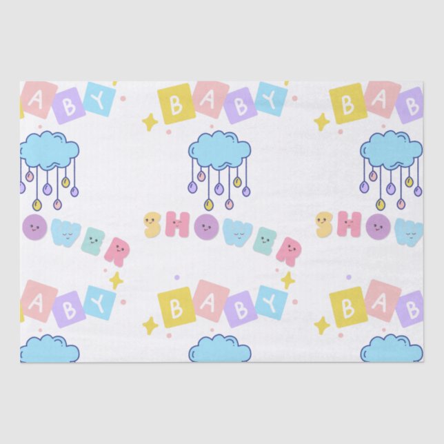Papier Mousseline Papier de tissus baby shower (Recto)