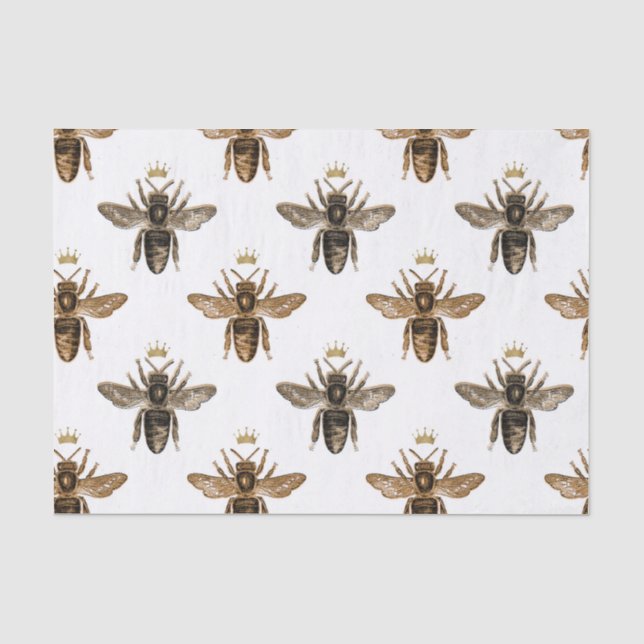Papier Mousseline Papier de tissus blanc Queen Bee (Recto)