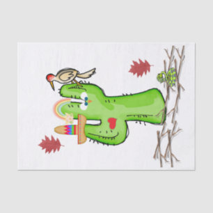 Papier Mousseline Papier de tissus Cactus Bird